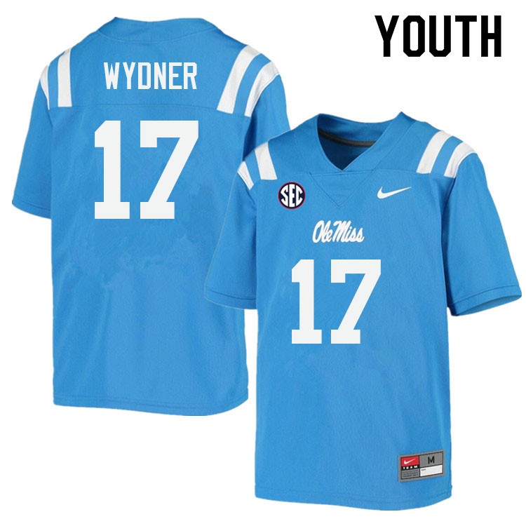 Youth #17 Davin Wydner Ole Miss Rebels College Football Jerseys Sale-Power Blue